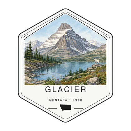 Glacier first-visit badge, National Parks Hub