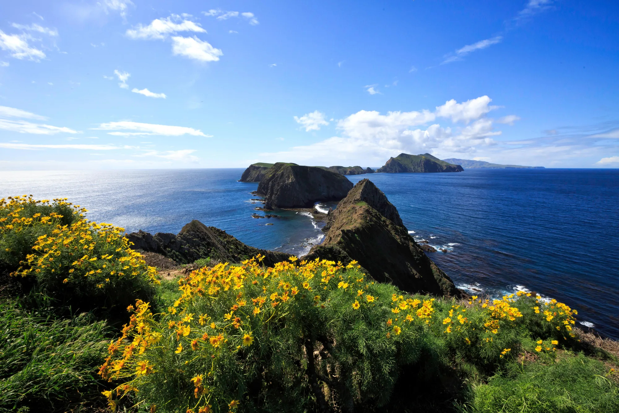 Rugged terrain of Channel Islands National Park, California, near Santa Rosa Island
