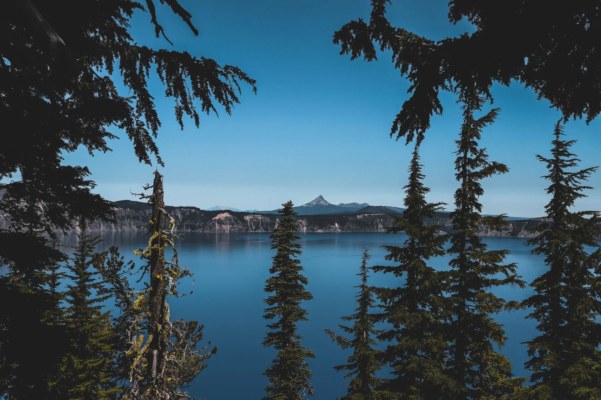 Volcanic caldera landscape at Crater Lake National Park, formed by the collapse of Mount Mazama