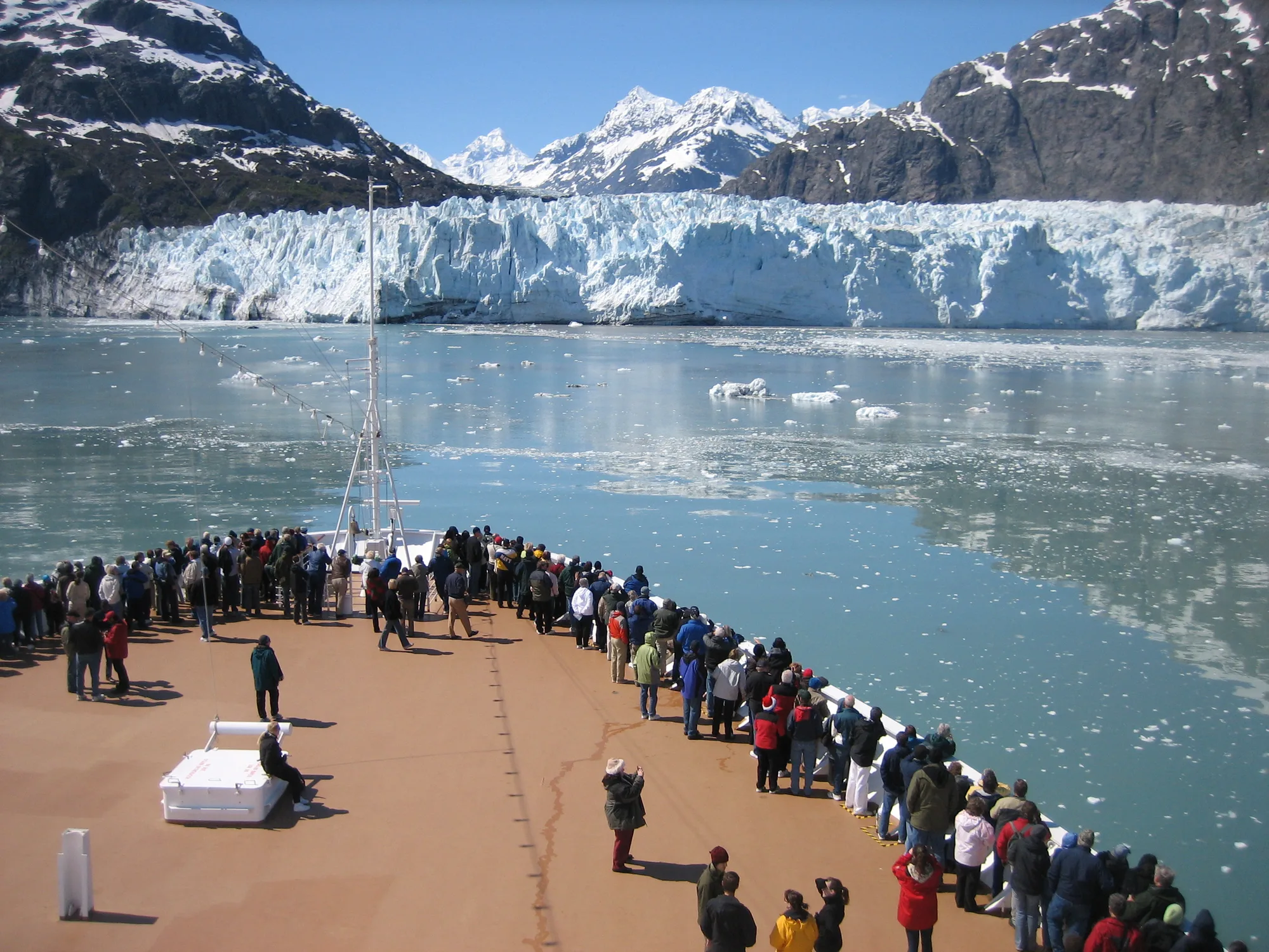 Open water where a wall of ice once stood, Glacier Bay National Park