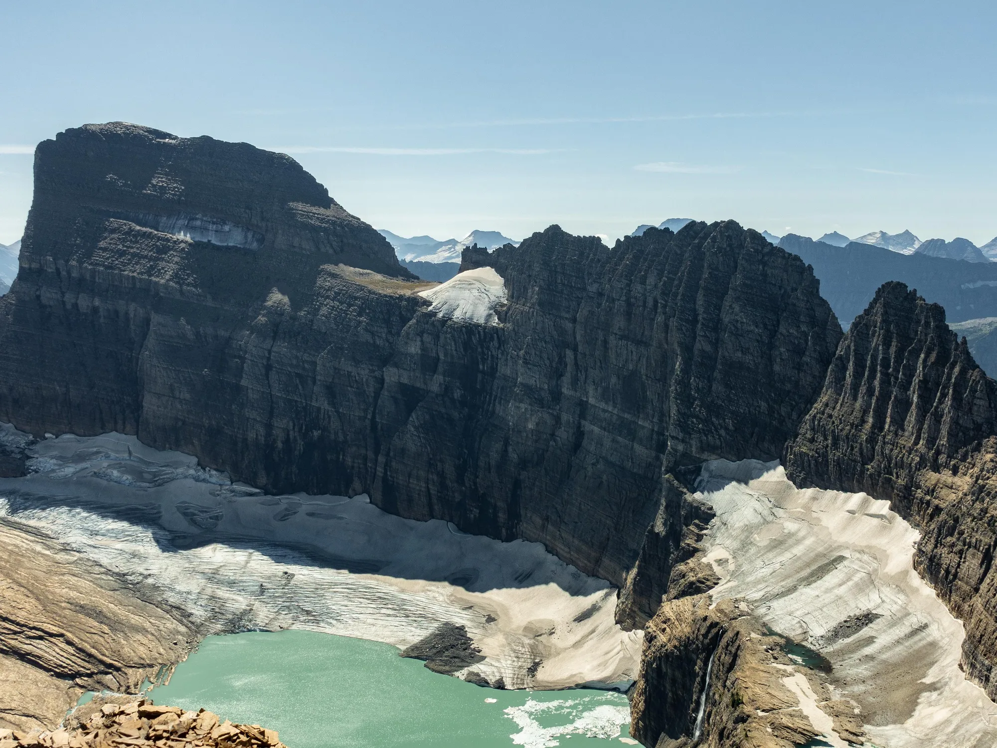 Alpine peaks and ridgeline along the Continental Divide, Glacier National Park, Montana