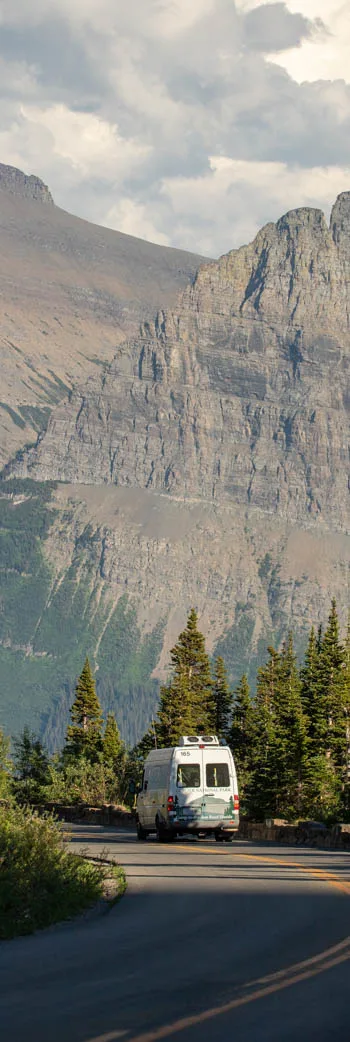 Logan Pass shuttle stop and parking area, Glacier National Park