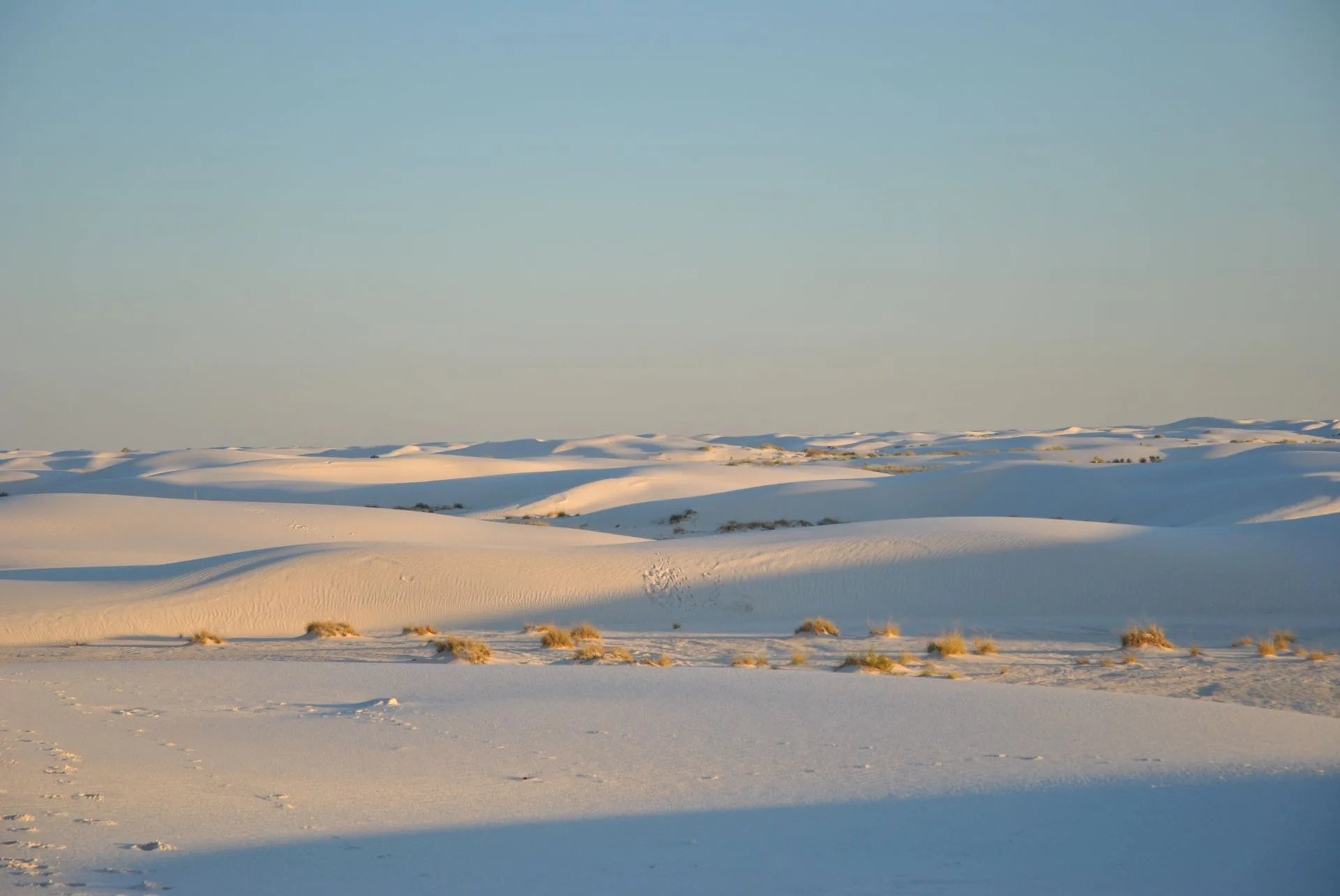 Desert landscape near White Sands National Park, close to the Trinity nuclear test site