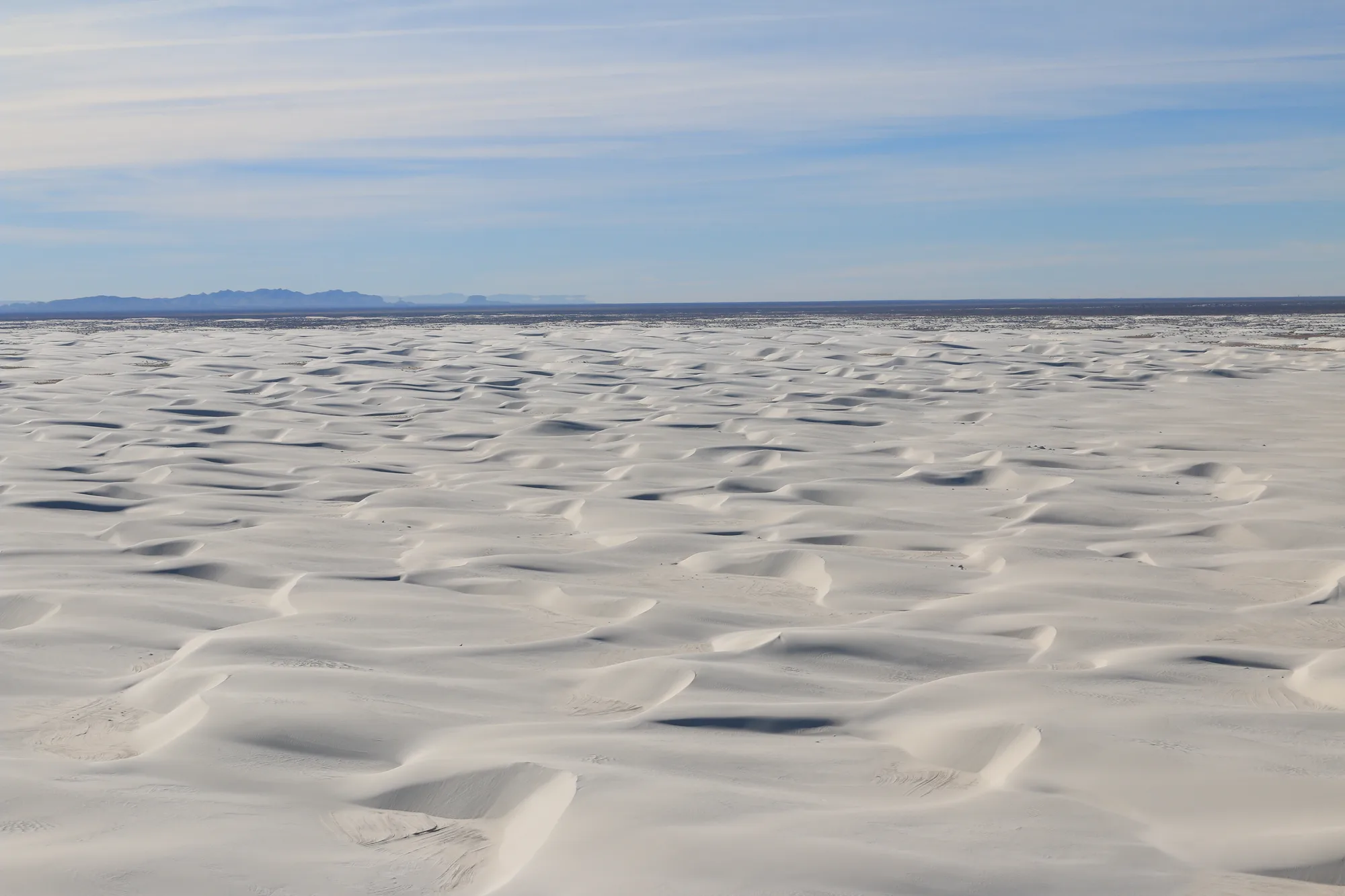 Gypsum dune field at White Sands National Park, the largest of its kind on Earth